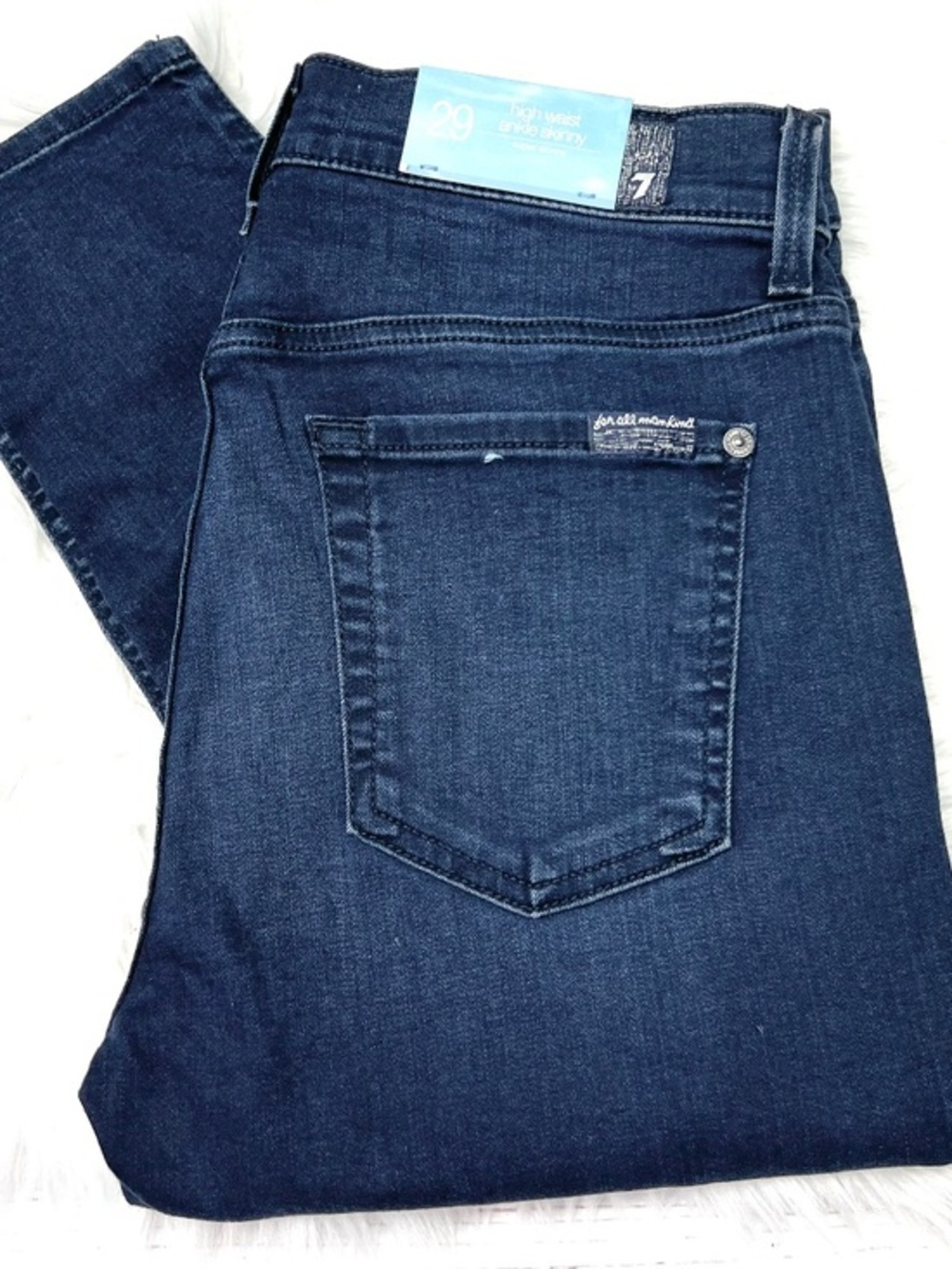 👖NWT🤩 |•7 FOR ALL MANKIND•| High Waist Super Skinny Ankle Jeans Size 29👖